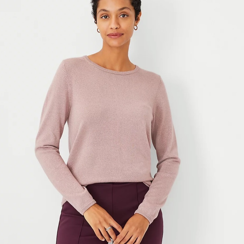 NWT Ann Taylor Shimmer Sweater in Mauve